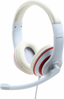 Gembird MHS-03-WTRD Vezetékes Fejhallgató Mikrofonnal Fehér
