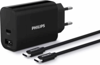 Philips Hálózati USB-A + USB-C töltő 30W Fekete