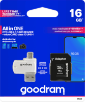 GoodRam M1A4 USB 2.0 Külső kártyaolvasó + 16GB Memóriakártya microSDHC + Adapter