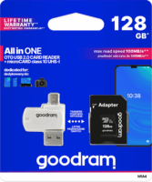 GoodRam M1A4 USB 2.0 Külső kártyaolvasó + 128GB Memóriakártya microSDXC + Adapter