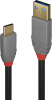 Lindy Anthra Line USB 3.1-A apa - USB-C apa Adatkábel 1m - Fekete