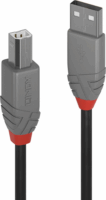 Lindy Anthra Line USB 2.0-A apa - USB-B apa Összekötőkábel 0.5m - Fekete