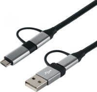 Somogyi USB MULTI 4in1 USB töltőkábel 1.5m - Fekete/Ezüst