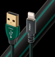 AudioQuest Forest USB 2.0-A apa - Lightning apa iPhone töltőkábel 1.5m - Fekete/Zöld