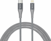 Nevox Lightning apa - USB-C apa Adat- és töltőkábel 1m - Ezüst