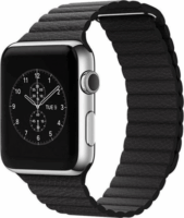 Mybandz Apple Watch S1/2/3/4/5/6/SE Bőr szíj 42/44 mm - Fekete