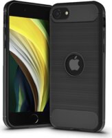 Forcell Carbon Logo Apple iPhone SE 2020 Szilikon Hátlap - Fekete
