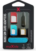 Maxlife Nano és Micro SIM-kártya adapter (3in1) kiszedő szerszámmal