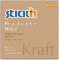 StickN KraftNotes 76x76mm öntapadós natúr jegyzettömb - (100 lap / tömb)