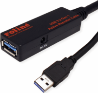 Roline USB 3.0 Aktív hosszabbító kábel 10m - Fekete