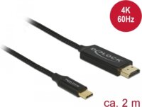 Delock USB-C - HDMI kábel 2.0m Fekete
