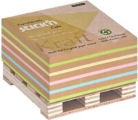 StickN KraftCube 76x76mm újrahasznosított jegyzettömb - több színű (400 lap / tömb)