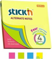 StickN 76x76mm jegyzettömb - 4 színű neon (100 lap / tömb)