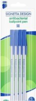 ICO Signetta Design antibakteriális kupakos golyóstoll - 0,7mm/Kék (4db/csomag)