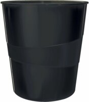Leitz Wow 15 literes Nyitott fedelű papírkosár - Fekete