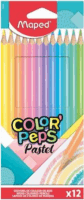 Maped Color'Peps Pastel Háromszögletű Színes ceruza készlet fémdobozban (12 db / csomag)