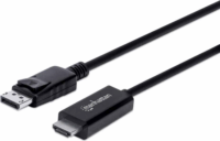 Manhattan Displayport v1.2 - HDMI kábel 3m Fekete