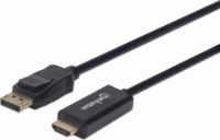 Manhattan Displayport v1.2 - HDMI kábel 1.0m Fekete