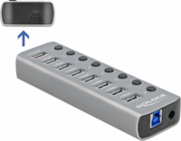 Delock 63264 USB 3.2 Gen 1 Hub (7+2 port) Szürke