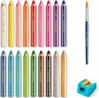 Staedtler Noris Junior hatszögletű színes ceruza készlet hegyezővel és ecsettel (24 db / csomag)