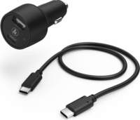 Hama Autós USB-A + USB-C töltő (30W) - Fekete
