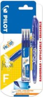 Pilot Frixion Ball Nyomógombos rollertoll + betét - 0.25mm / Kék (4db/csomag)