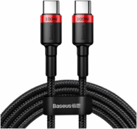 Baseus Cafule USB-C apa - USB-C apa Adat és töltőkábel 2m - Fekete-piros