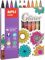 Apli "Kids Glitter" 3,8 mm Filctoll készlet - Vegyes színek (10 db / csomag)