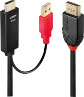 Lindy HDMI/USB - DisplayPort v1.2 kábel 1m Fekete