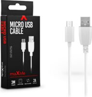 Maxlife TF-0077 Micro USB Adat és töltőkábel 3m - Fehér