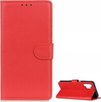 Gigapack Samsung Galaxy A32 5G Bőrhatású flip Tok - Piros