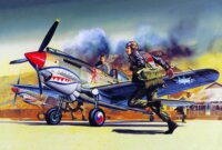 Academy Curtiss P-40 B Tomahawk repülőgép műanyag modell (1:72)