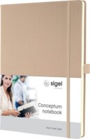 Sigel Conceptum 97 lapos A5 kockás jegyzetfüzet - Bézs