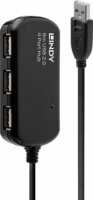 Lindy 42781 USB 2.0 HUB (4 port) Aktív jelerősítővel