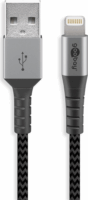 Goobay USB-A - Lightning Adat és töltő kábel 1m - Szürke