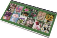 Realsystem Virágok 320x155mm 2023 Asztali naptár - Zöld
