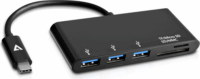 V7 V7UC3U-HUB-BLK-1E USB-C HUB (3 port) és Kártyaolvasó