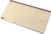 Realsystem 320 x 155mm 2023 Sárga papíros asztali naptár - Bordó