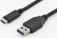 Assmann USB 3.0 A-C összekötő kábel 1m - Fekete