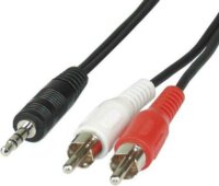 Goobay 50441 3.5mm jack M - 2x RCA M Audiokábel 10m Fekete