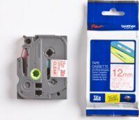 Brother TZE132 P-Touch Feliratozógép szalag 12 mm átlátszó alapon piros