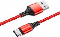Borofone BX54 USB - Type-C Adat és töltő kábel 1.0m - Piros