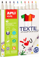 Apli Kids Textil 2,9 mm Textilmarker - Vegyes színek (10 db/ csomag)
