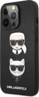 Karl Lagerfeld Karl and Choupette Saffiano Apple iPhone 13 Pro Max Műbőr Tok - Fekete