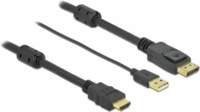 Delock High Speed HDMI - DisplayPort v1.2 kábel 7m - Fekete