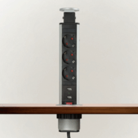 Delight 20430BU 3 aljzatos Süllyeszthető elosztó 2 USB töltőporttal 1.5m
