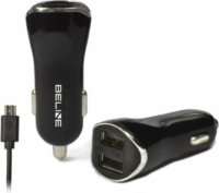 Beline Autós 2xUSB-A + micro-USB töltő (5V / 2.1A)