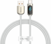 Baseus Display Fast Charging Data Cable USB-A apa - USB-C apa Adat és töltőkábel - Fehér (1m)
