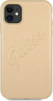 Guess Saffiano Vintage Script Apple iPhone 12/12 Pro Szilikon Tok - Arany