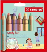 Stabilo Woody 3 in 1 Pastel színes ceruza készlet (6 db / csomag)